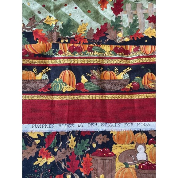 Pumpkin Ridge Border Print Fall Cotton Fabric 1 yd Deb Strain Moda - Picture 4 of 4